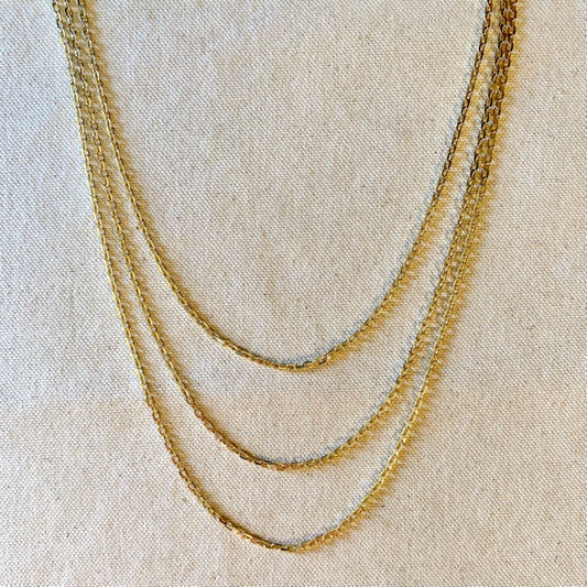 18k Gold Filled DC Curb Link Chain Size 18 Inches long